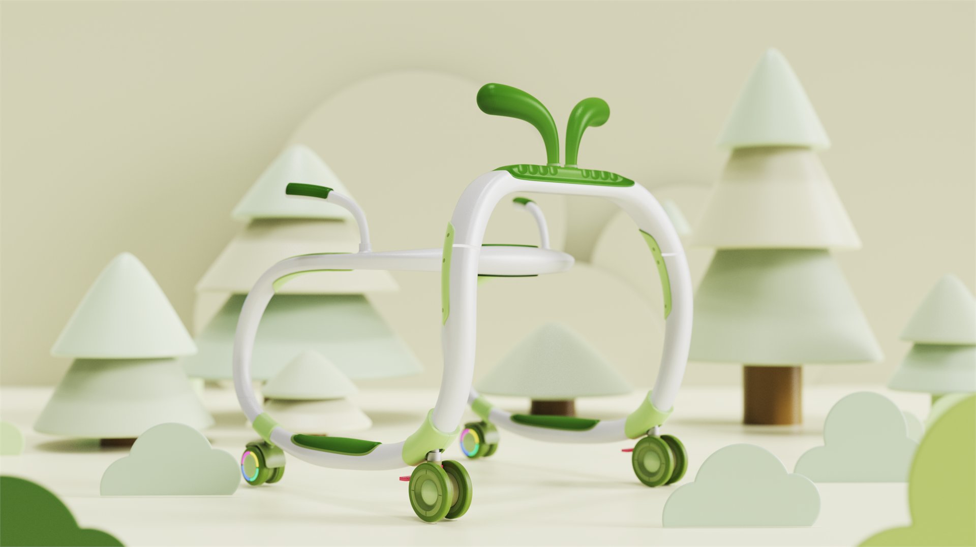 GLIDE GEM 儿童成长型助行器场景渲染